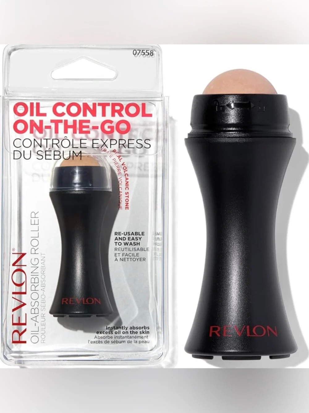 Revlon Face Roller, Oily Skin Control for Makeup, Oil Absorbing, Volcanic